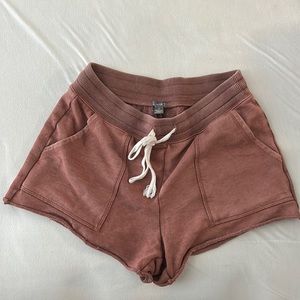 Aerie lounge shorts in rust. Size small. Fits TTS